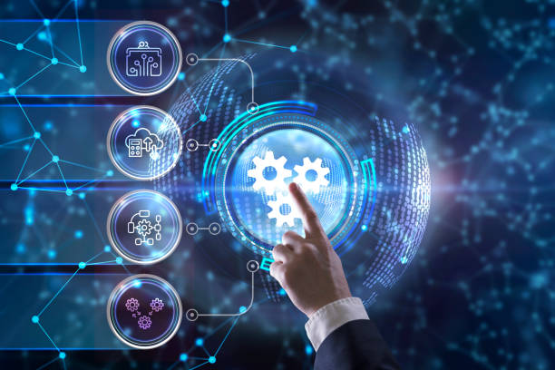 w6 Business, Technology, Internet and network concept. Automation Software Technology Process System.